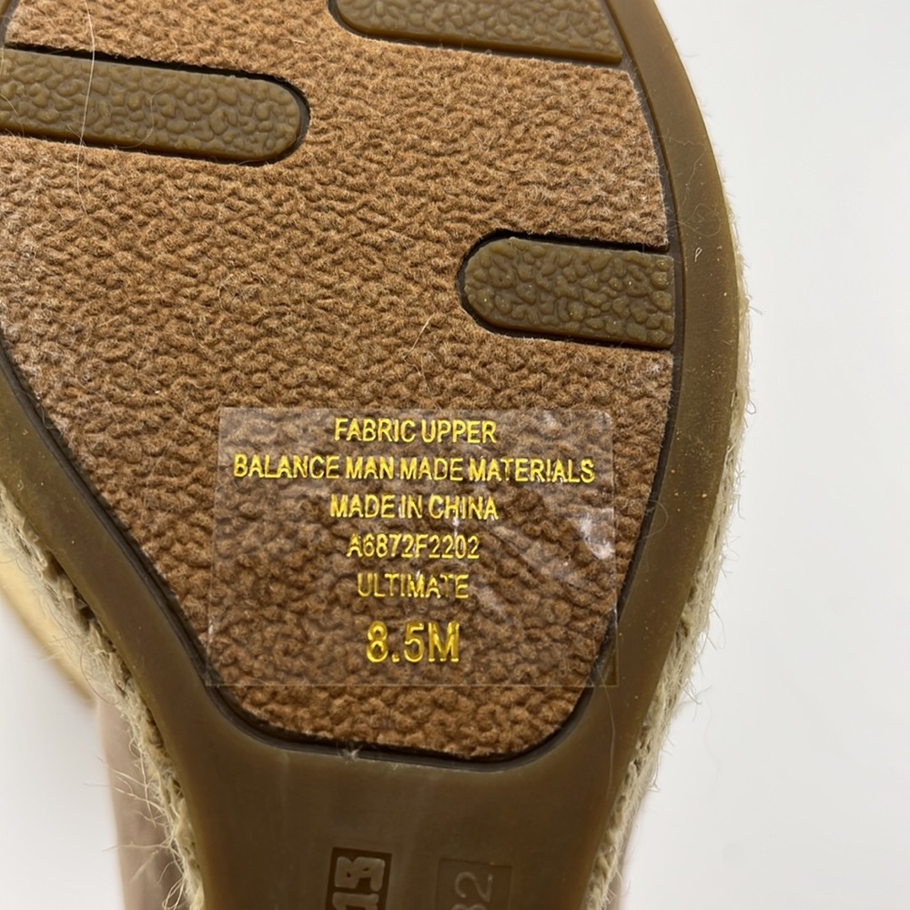 Fergalicious by Fergie Tan High Heel Espadrille Wedges Shoes Size 8.5 - Picture 9 of 11